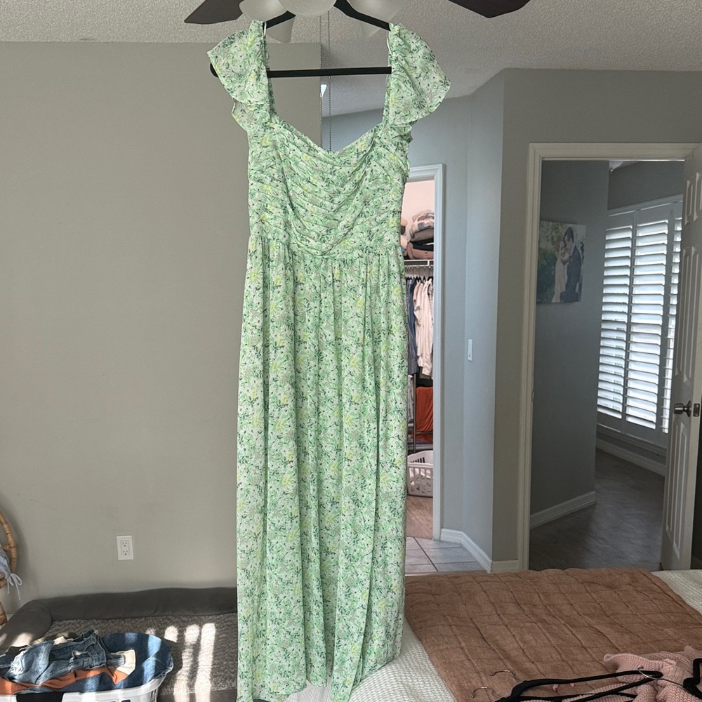 Floral Green Maxi Dress
